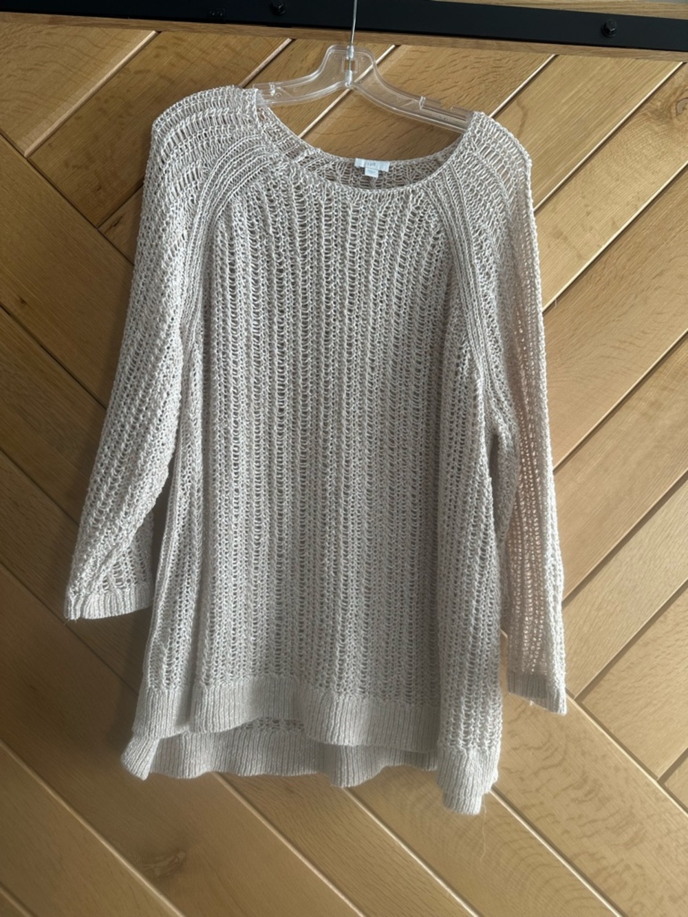 J Jill Light Beige Open-Knit Women's Sweater